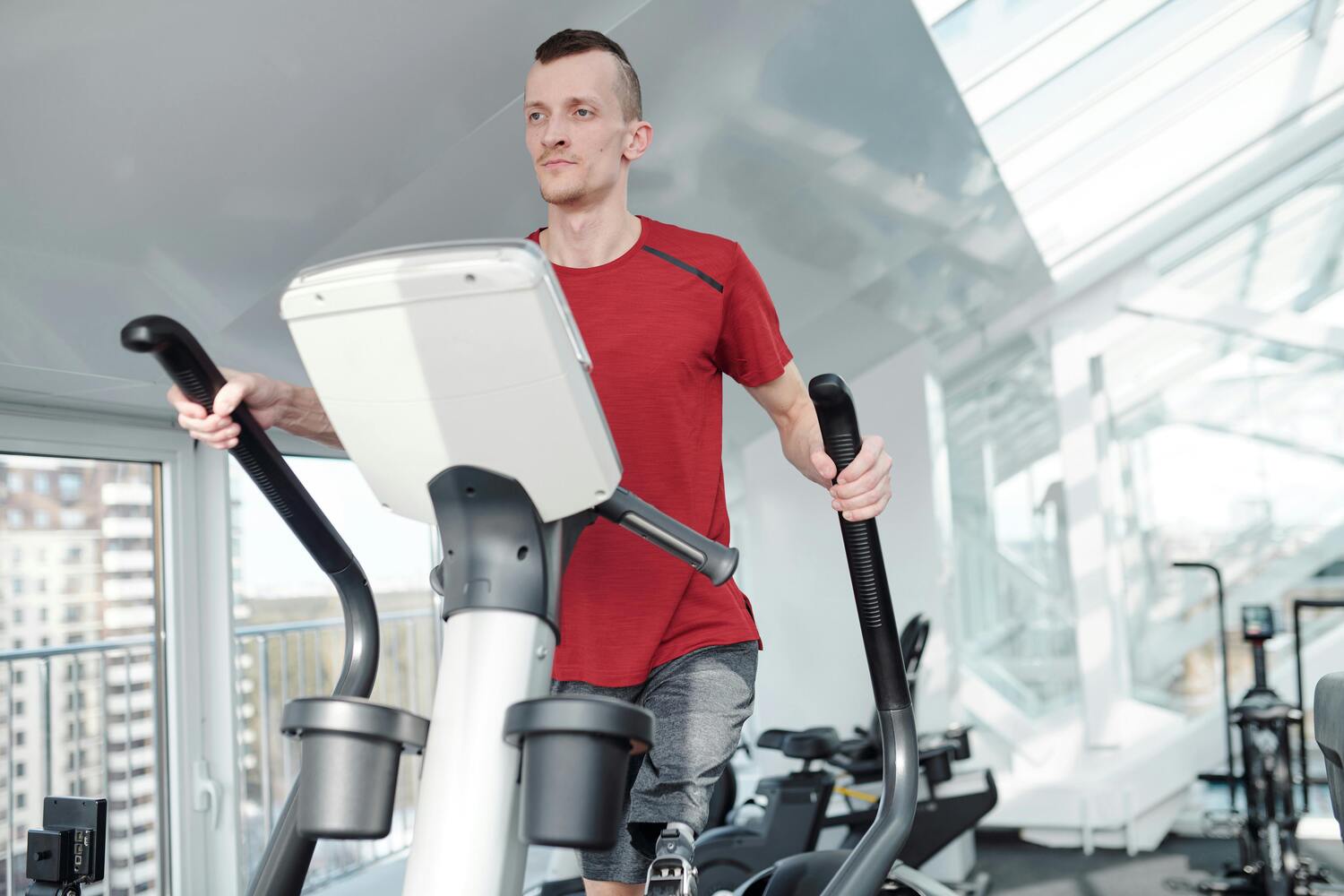 Man using an elliptical