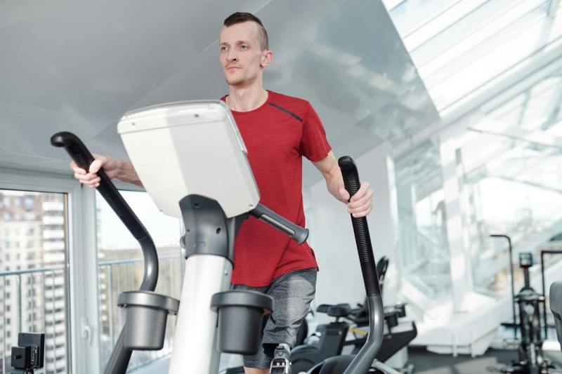Man using an elliptical
