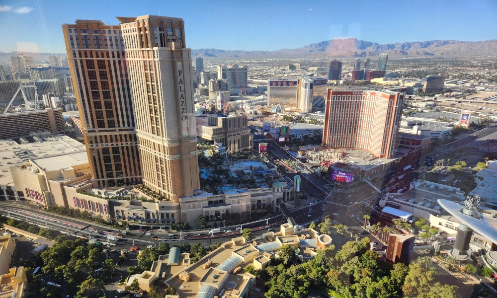 Las Vegas Grand Prix race circuit is transformed back to public use during the daytime.