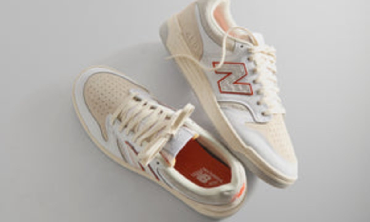 close up on sneakers on white background