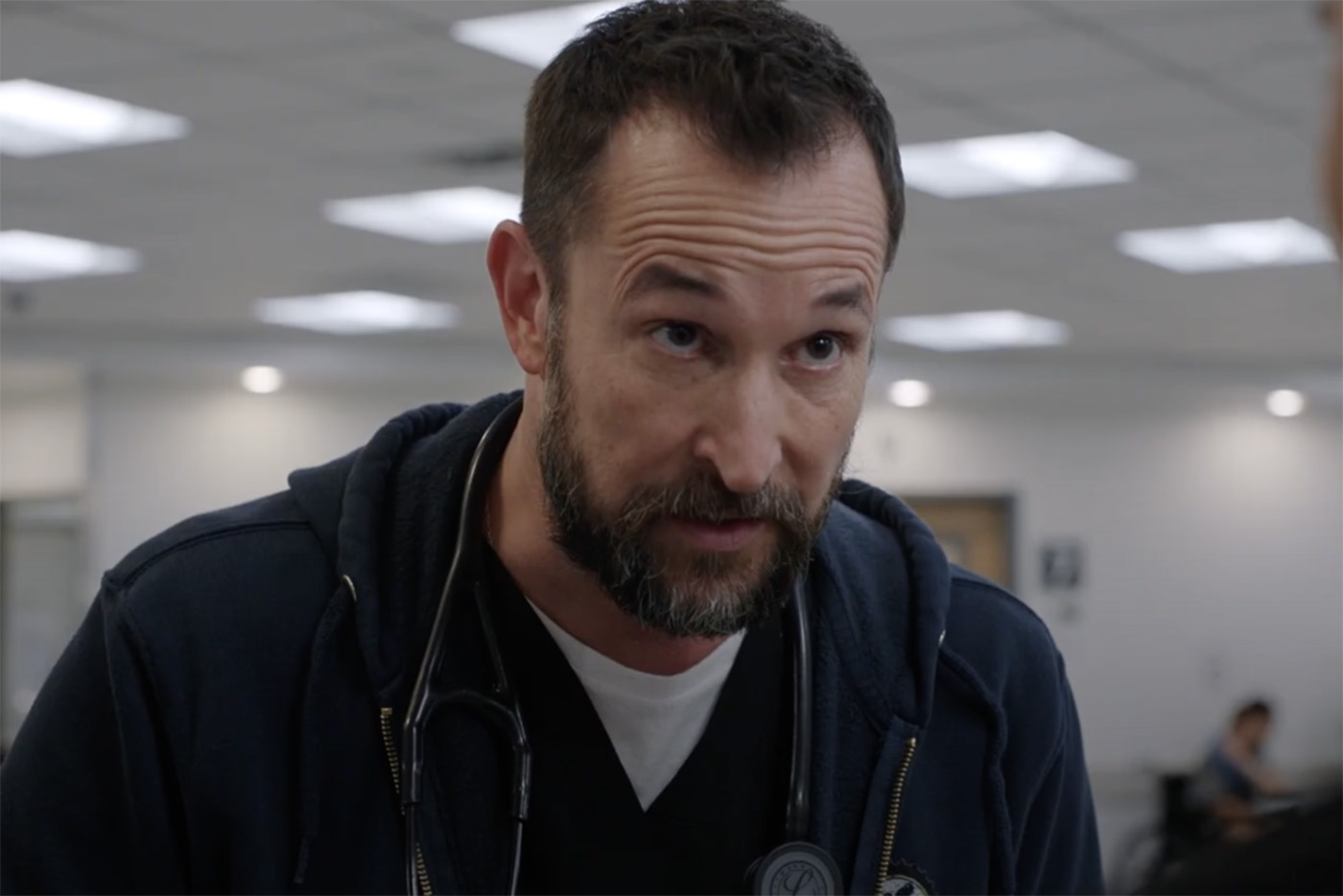 Noah Wyle as his character in The Pitt