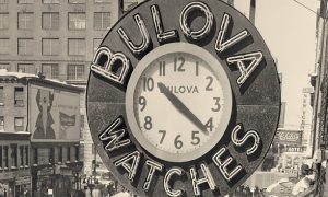 Original Bulova Watches sign from the early 1900s tinted