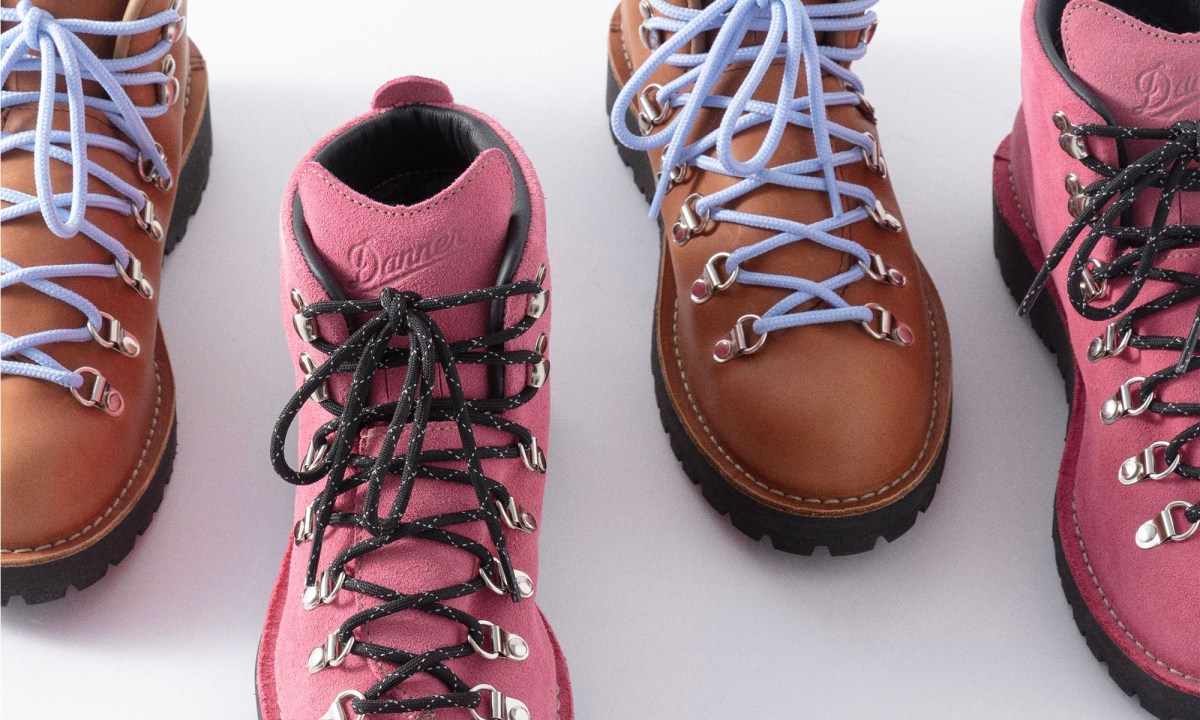pink and chestnut boots in line