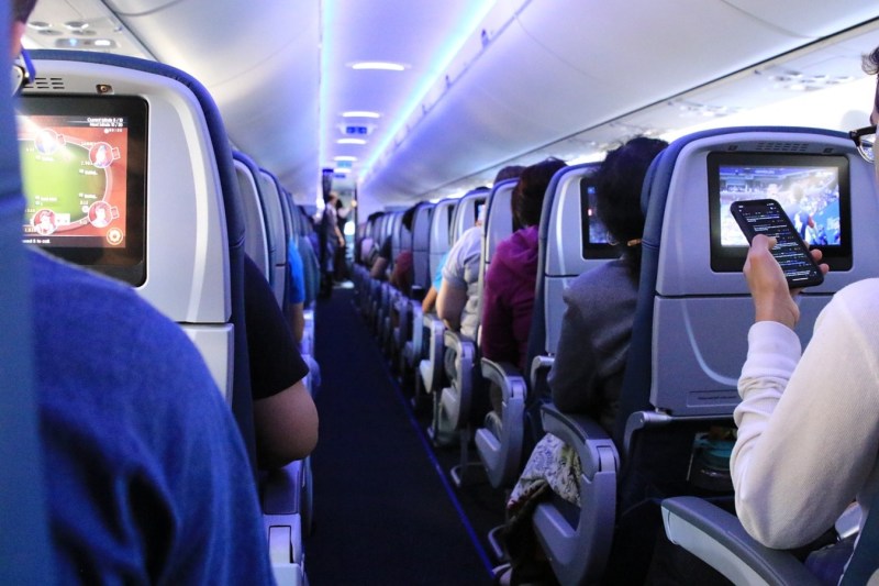 Passengers on airplane
