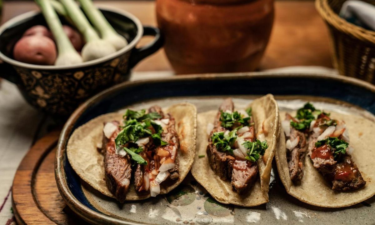 Flank steak tacos.