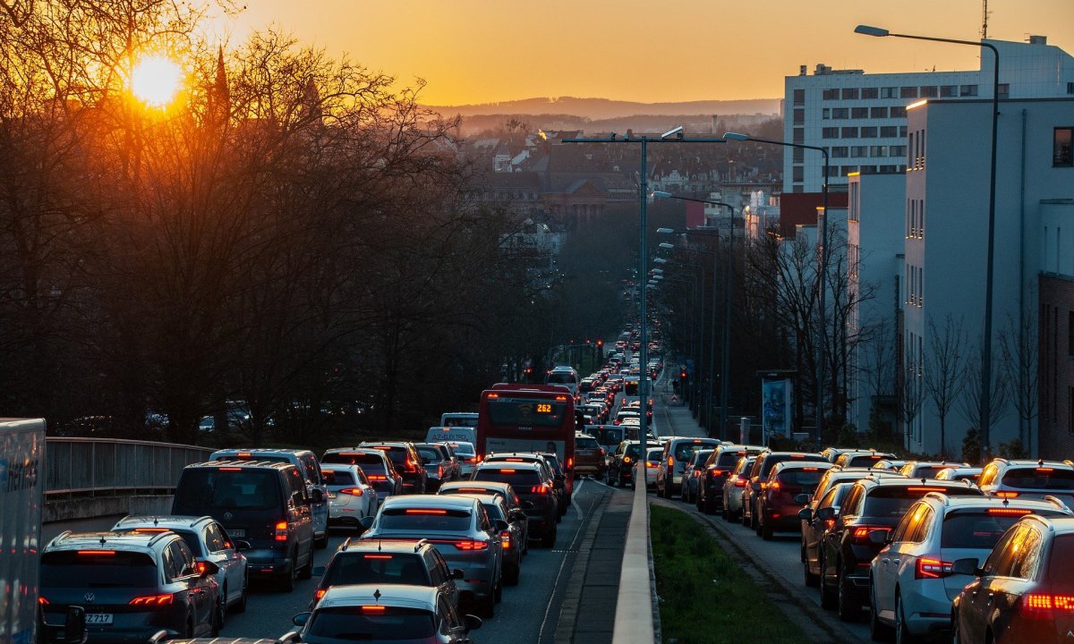 Cars in traffic