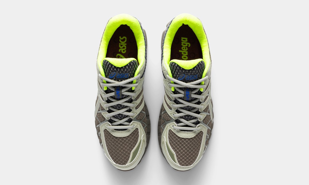 overhead view of ASICS sneakers