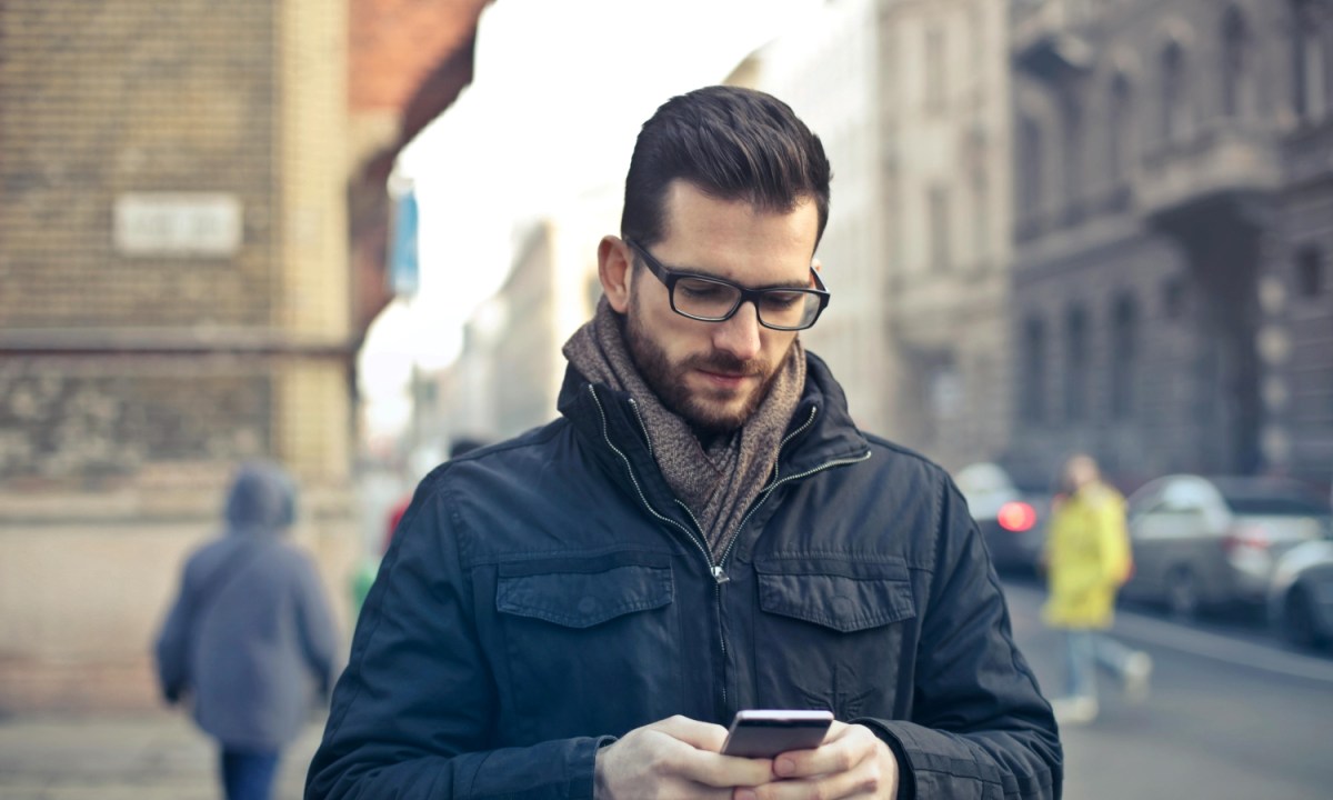 Man in jacket and scarf