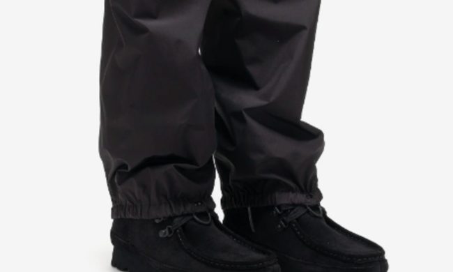 black suede clark's with gaiters