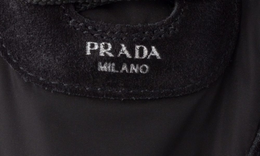 close up on prada logo
