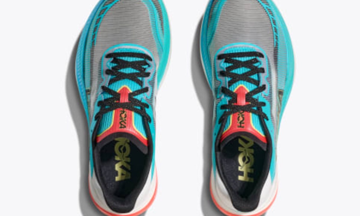overhead product photo of hoka sneaker