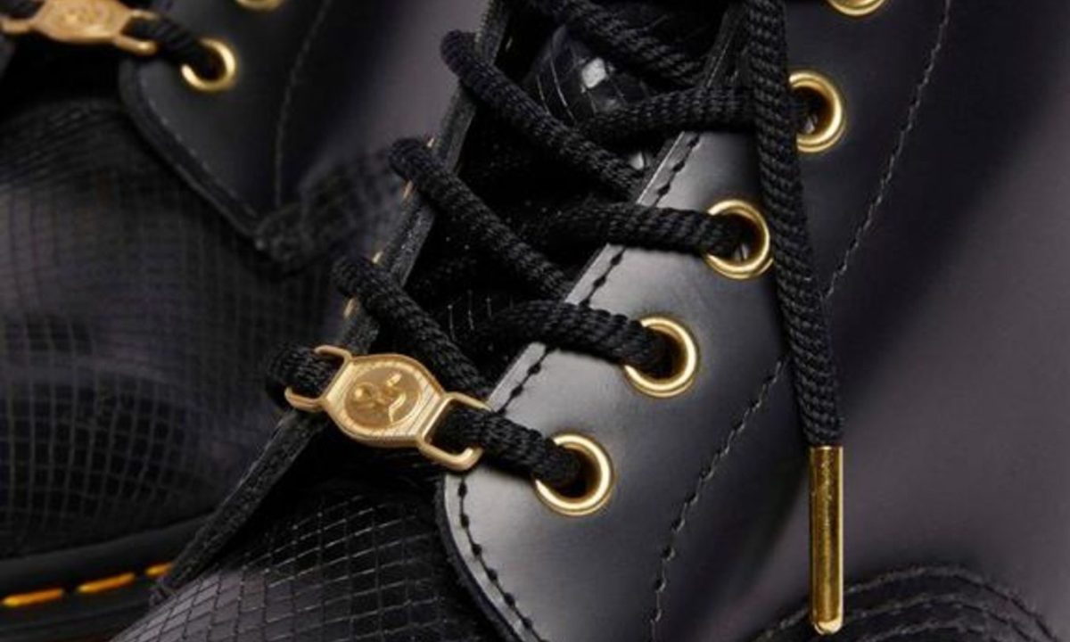 close up on snake pattern on boots