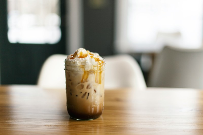 Caramel, iced coffee