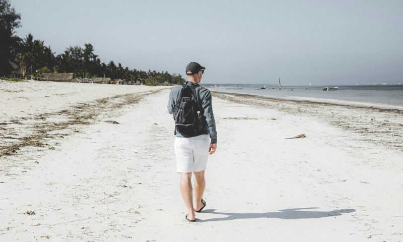 Man walking on the beach