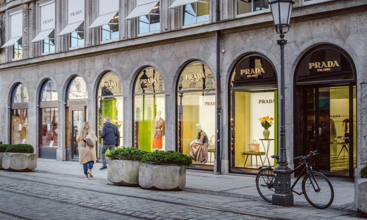 outside of a Prada store