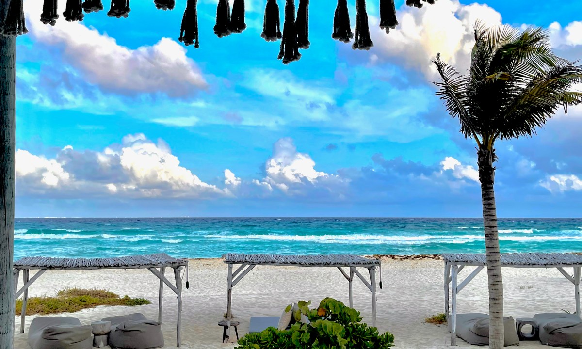 Beach cabanas on Palmaïa's private beach