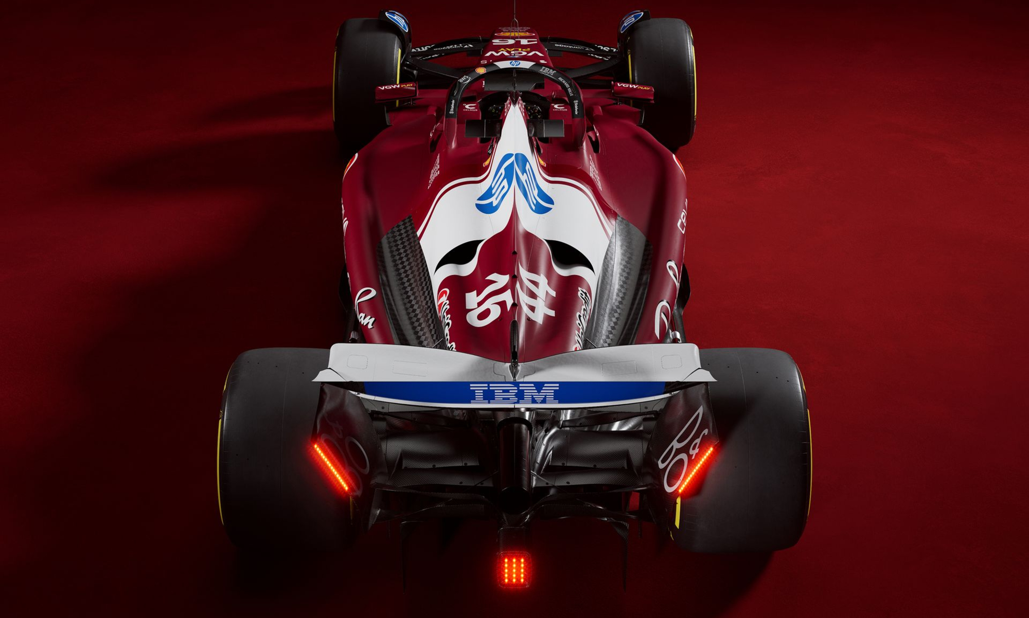 Scuderia Ferrari SF-25 view from the rear.