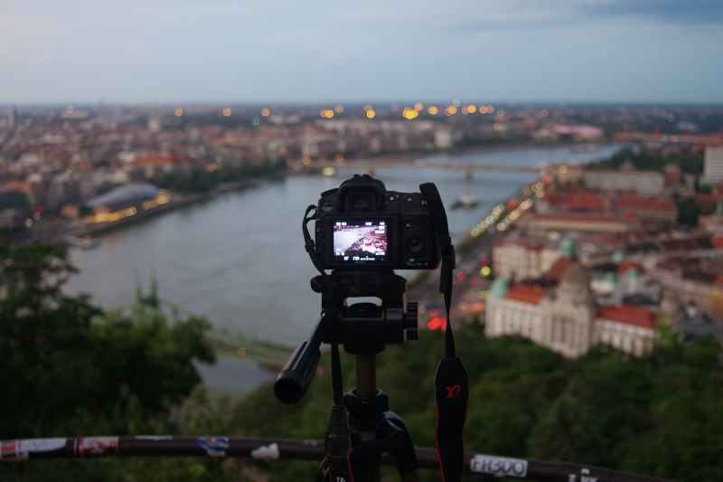 camera on a tripod