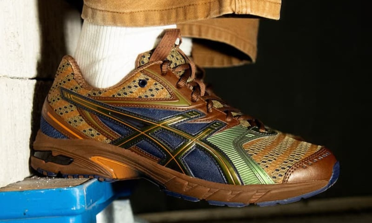 brown and accented ASICS sneaker