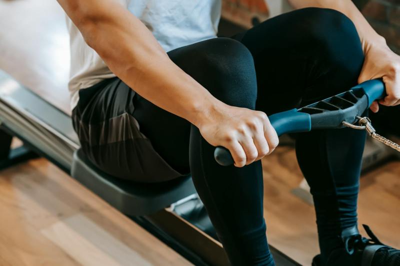 man rowing machine