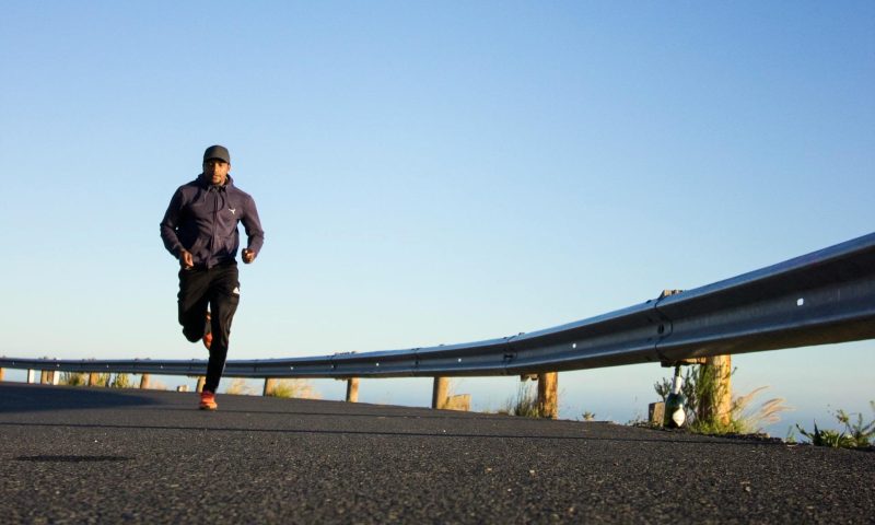 Man running outside