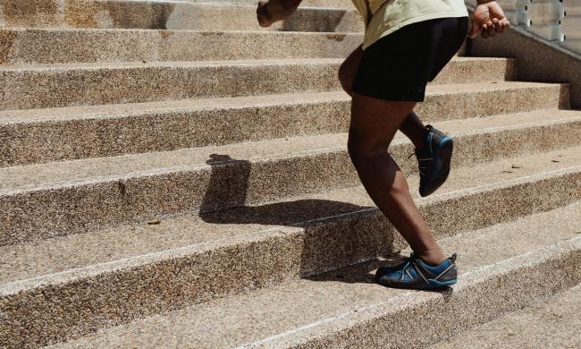 Man climbing stairs