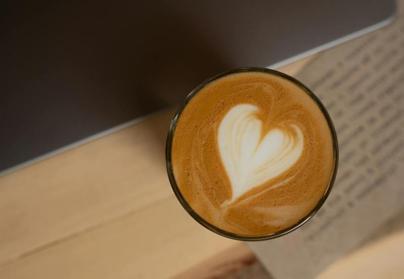 Cortado with a heart in the foam