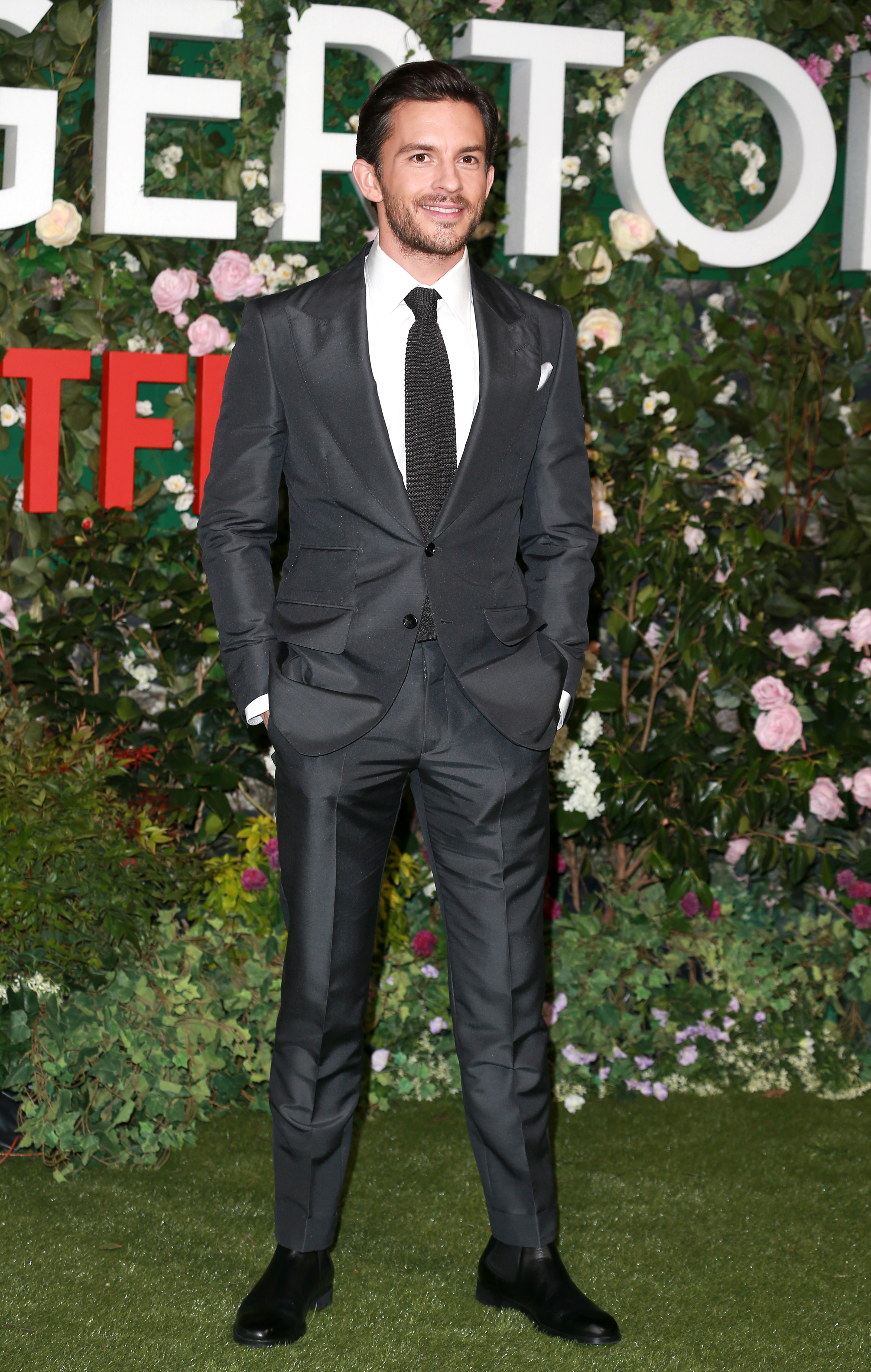 Jonathan Bailey attends the "Bridgerton" Series 2 World Premiere at Tate Modern in London, England.