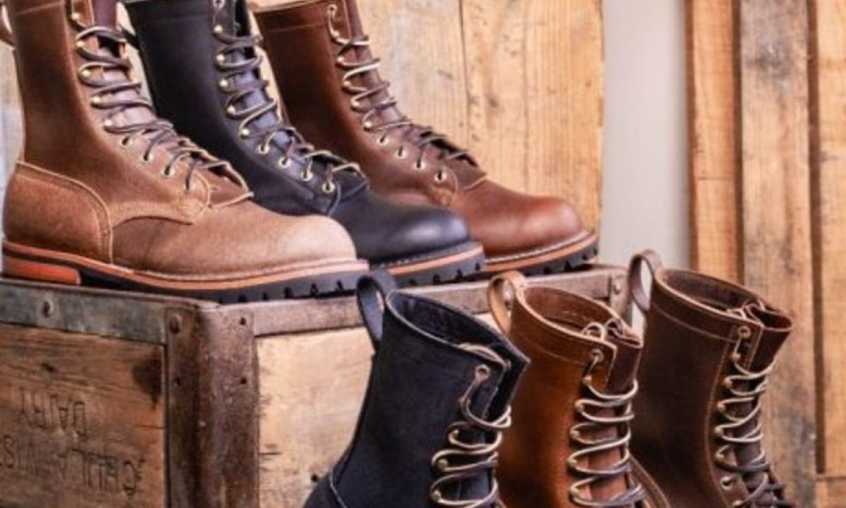 boots placed on top of wood box