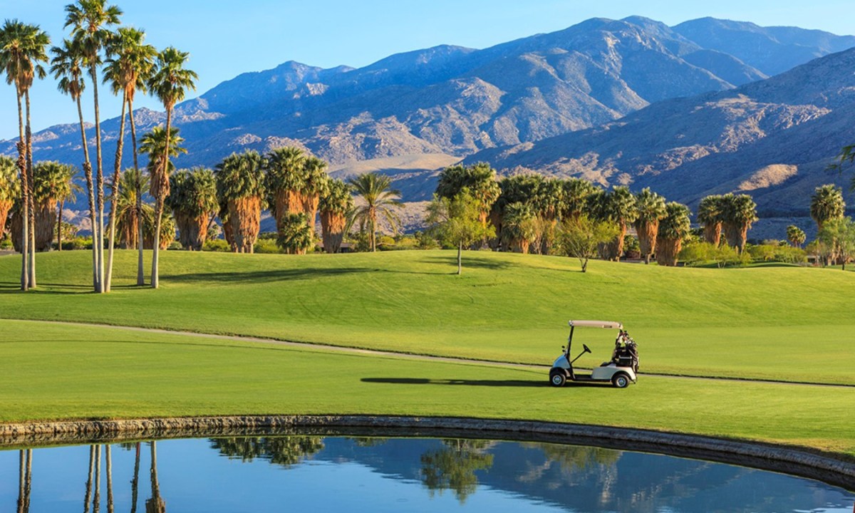 Golf course and mountains