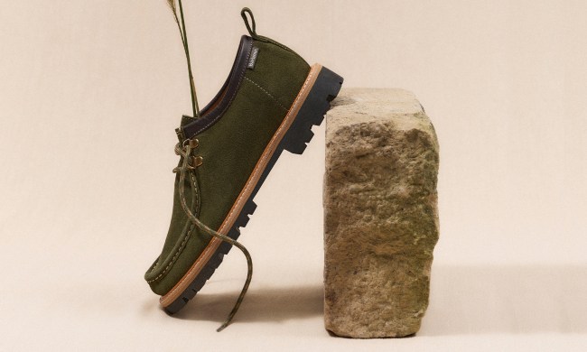 Barbour shoe on stone