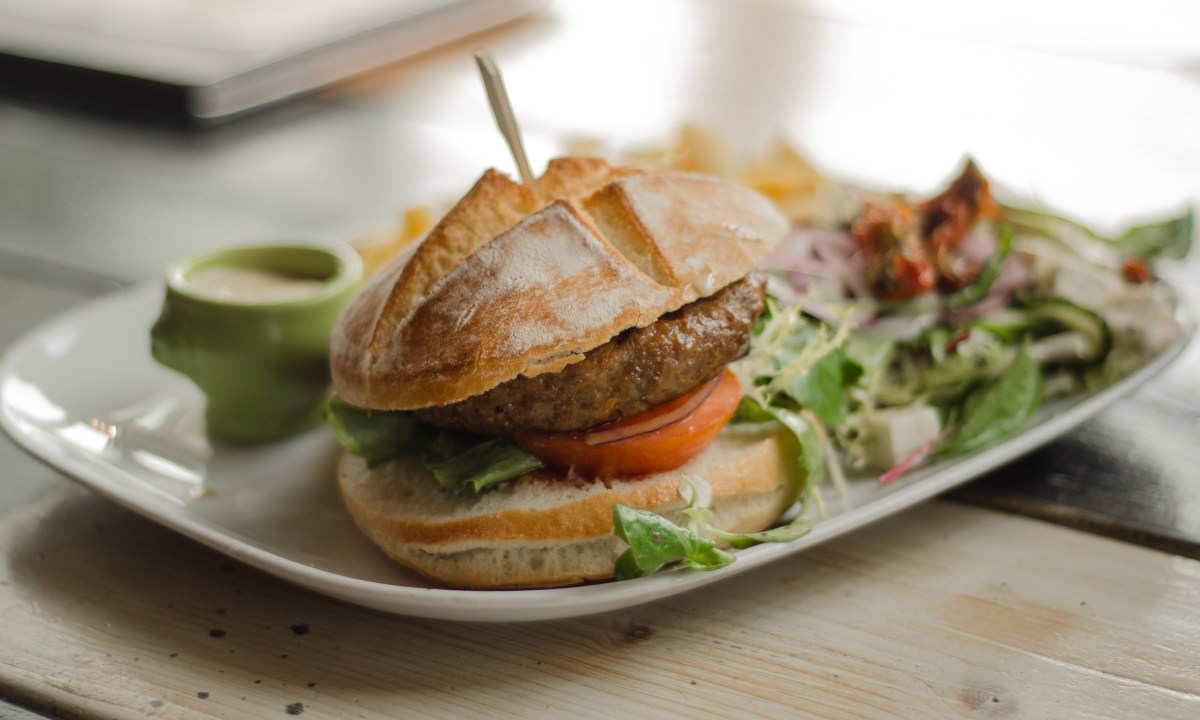 Hamburger on a plate