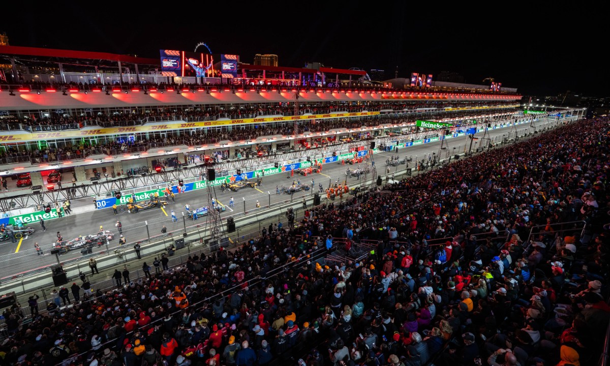 LVGP starting grid view in the East Harmon Zone from the Heineken Silver Main Grandstand.
