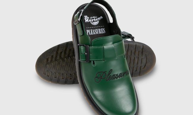 pair of pleasures dr martens shoes