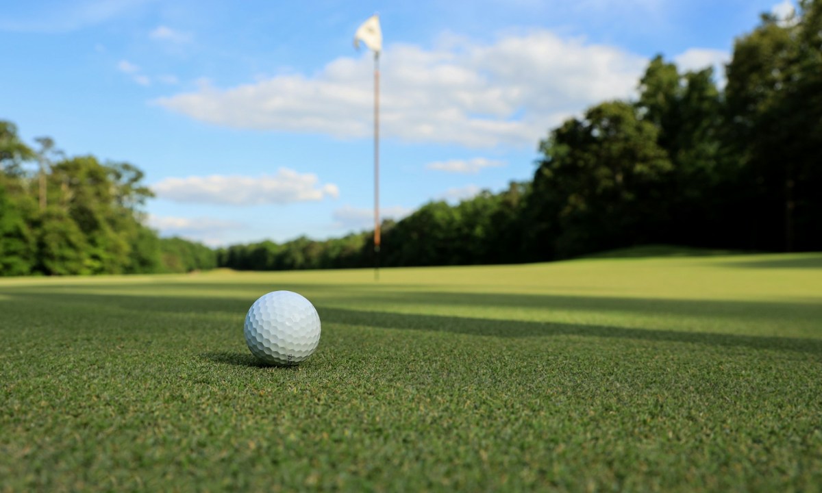 Golf ball on a golf course