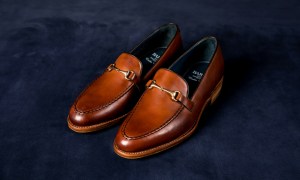 brown leather loafers