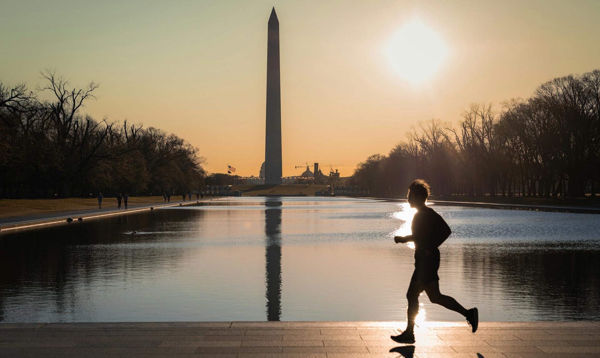 Man running by the water