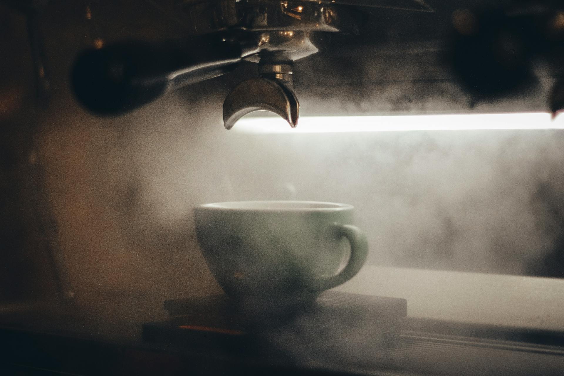 brewing espresso