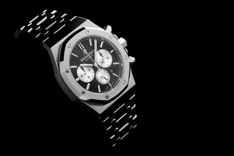 Audemars Piguet against a black background.