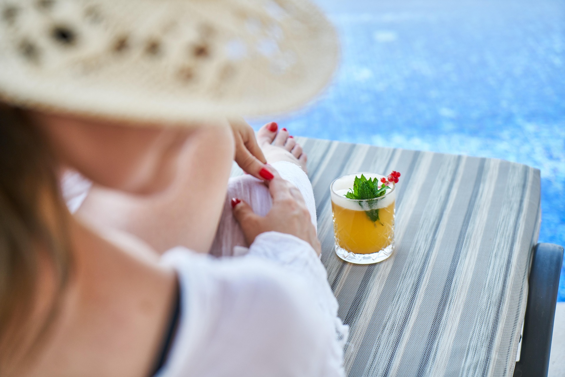 Drink by the pool