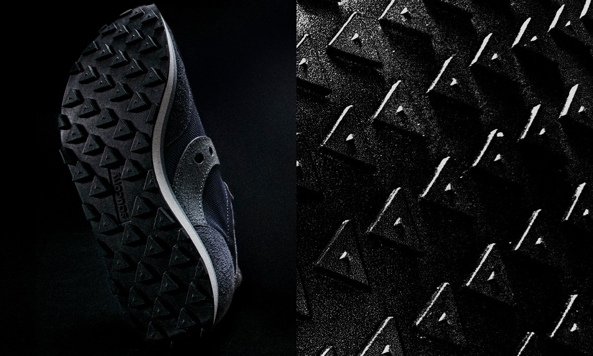 close up on saucony silo sneaker texture