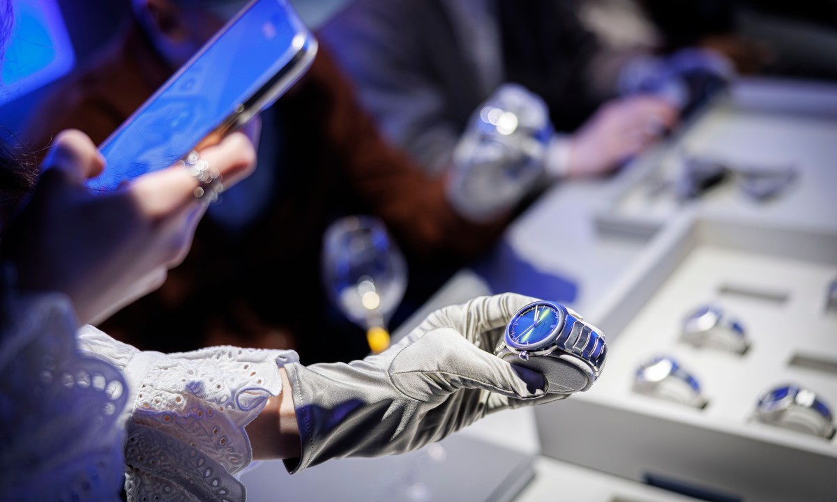 Influencer touch and try at Watches and Wonders GENEVA, in Geneva, Switzerland, Wednesday, April 2, 2025. The Master Event of the Watches and Wonders ecosystem brings together the leading names of the Watchmaking and luxury industry from April 1 to April 7, 2025 at Geneva Palexpo.