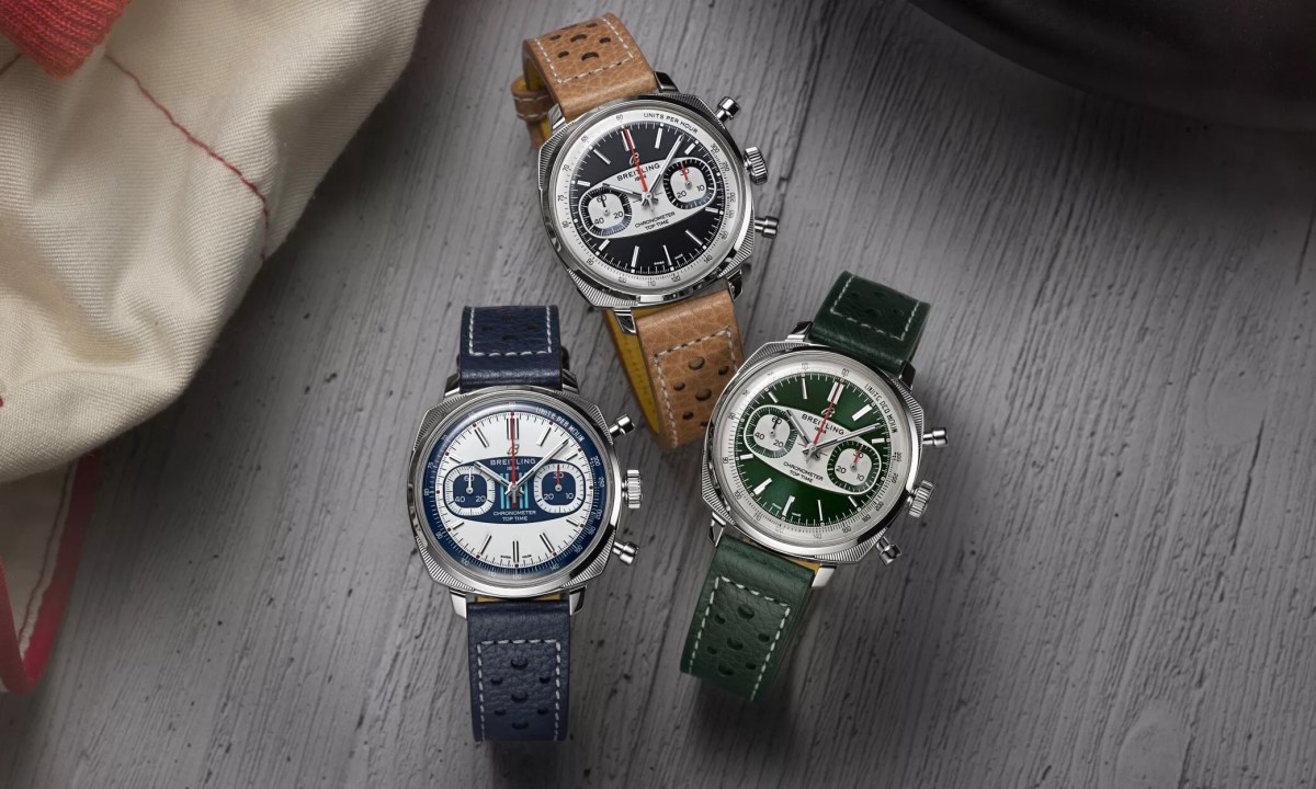 3 Breitling Top Time chronographs on wood floor