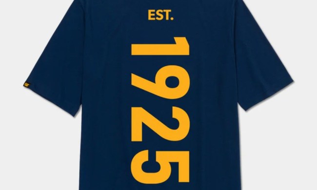 CAT Centennial navy tee