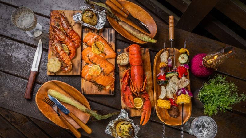 Foods cooked on cedar planks