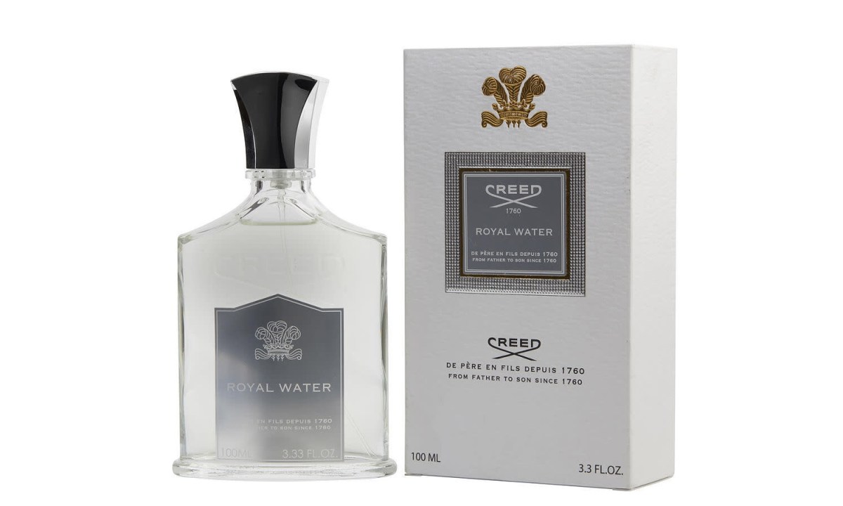 The Creed Royal Water EDP Spray 3.3 oz with its box, on a white background.