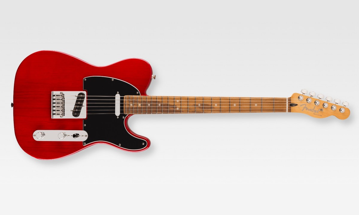 The Fender Limited Edition Player Plus Telecaster on a gray background.