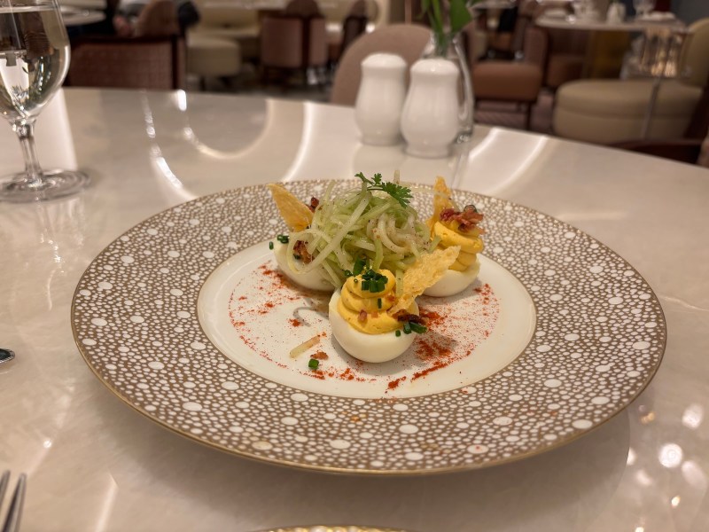 Deviled eggs at La Fontaine Las Vegas