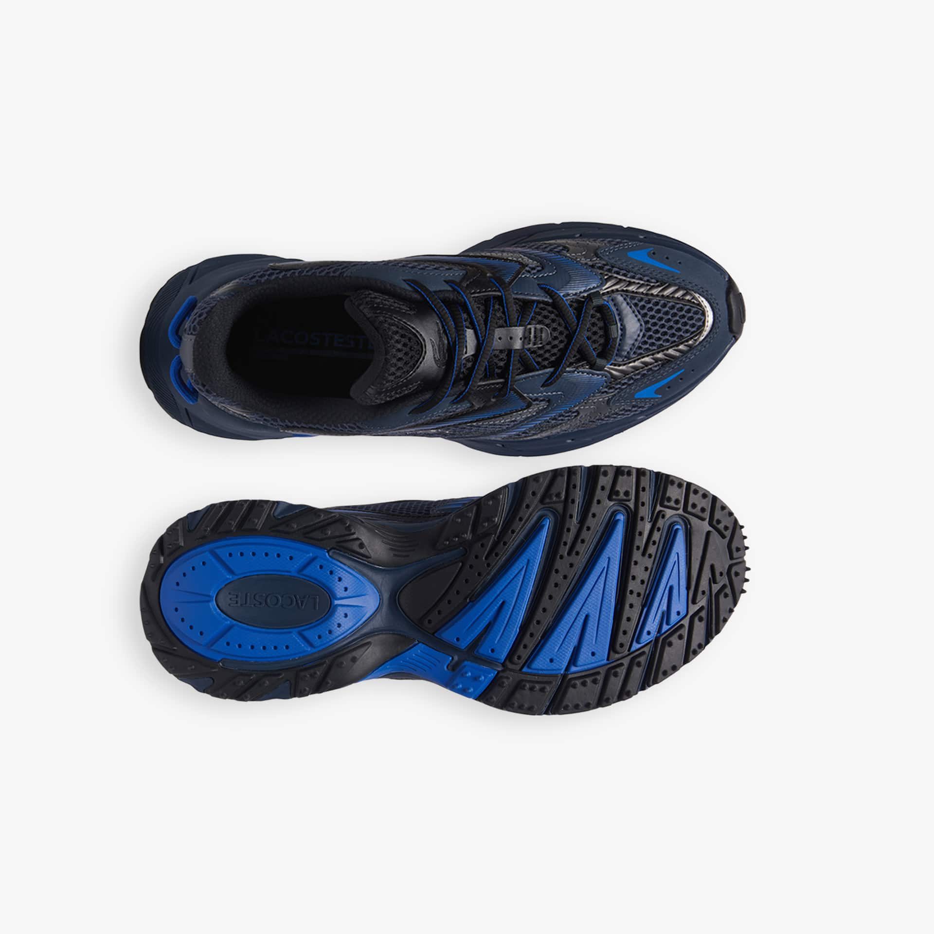 blue and black lacoste sneaker