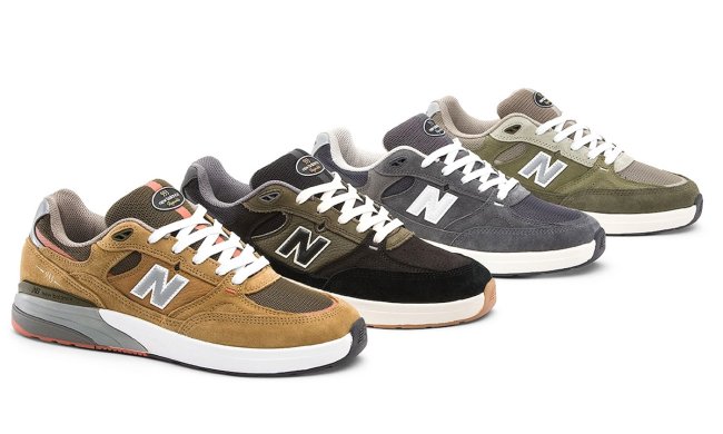 new balance 993 sneakers in a lineup